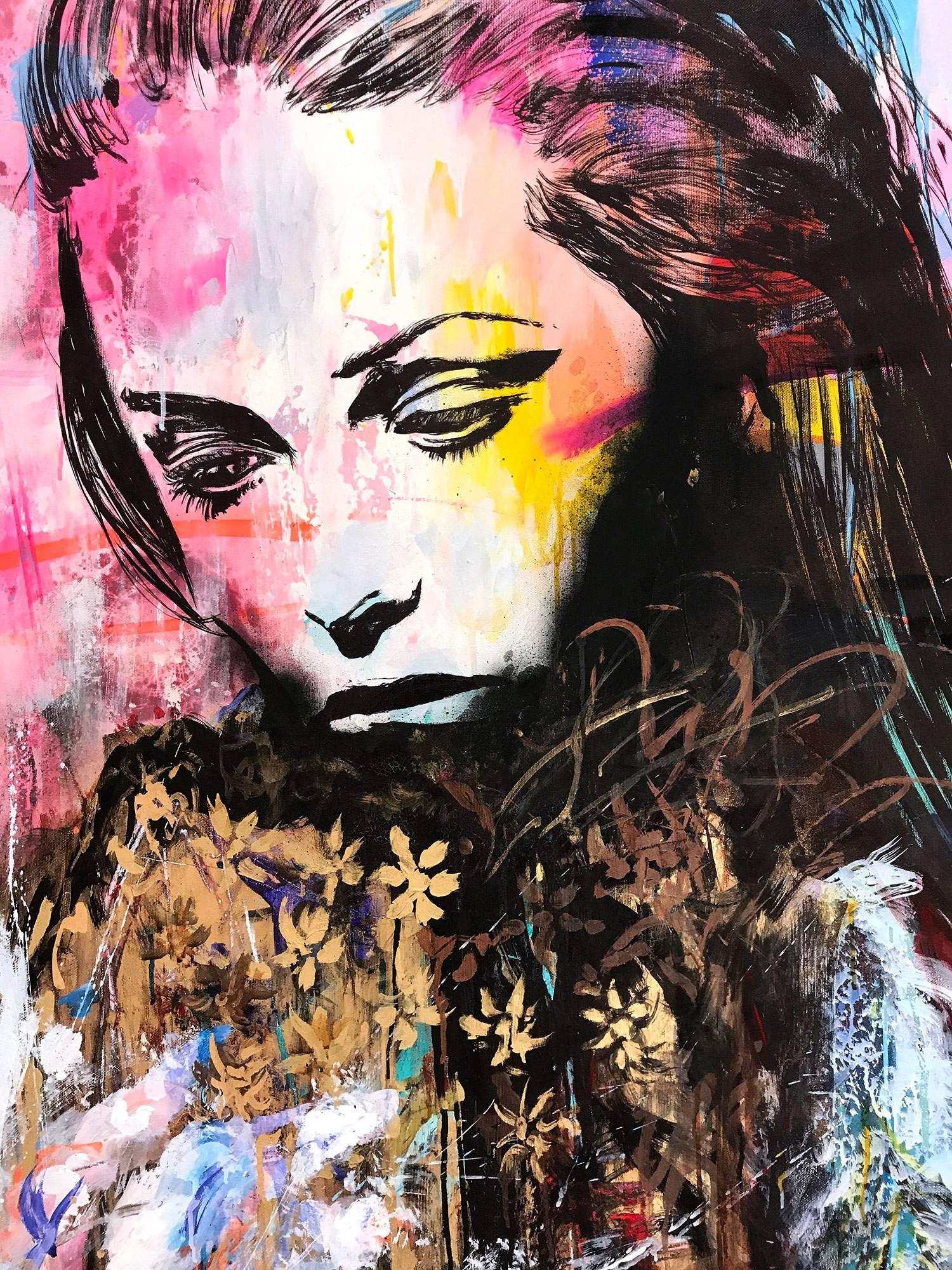 “Fascination” Fascination, Colorful, Abstract Street Art, French Artist - Painting by J.M. Robert