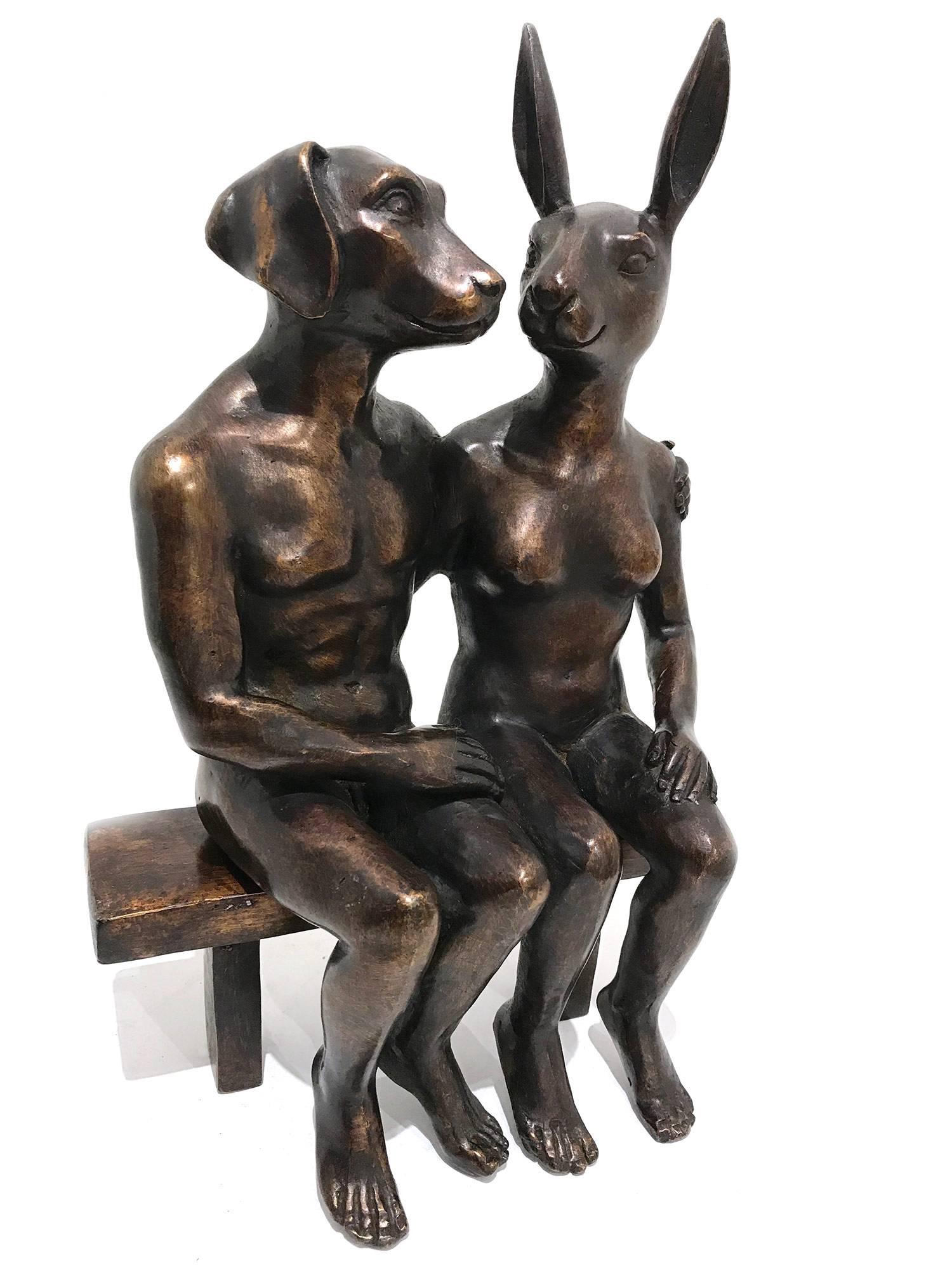 They Were Together Forever - Sculpture by Gillie and Marc Schattner