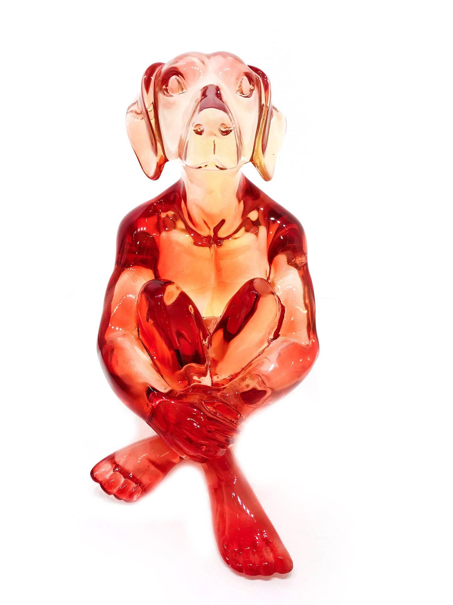 Raspberry Swirl Dogman - Pop Art Sculpture by Gillie and Marc Schattner
