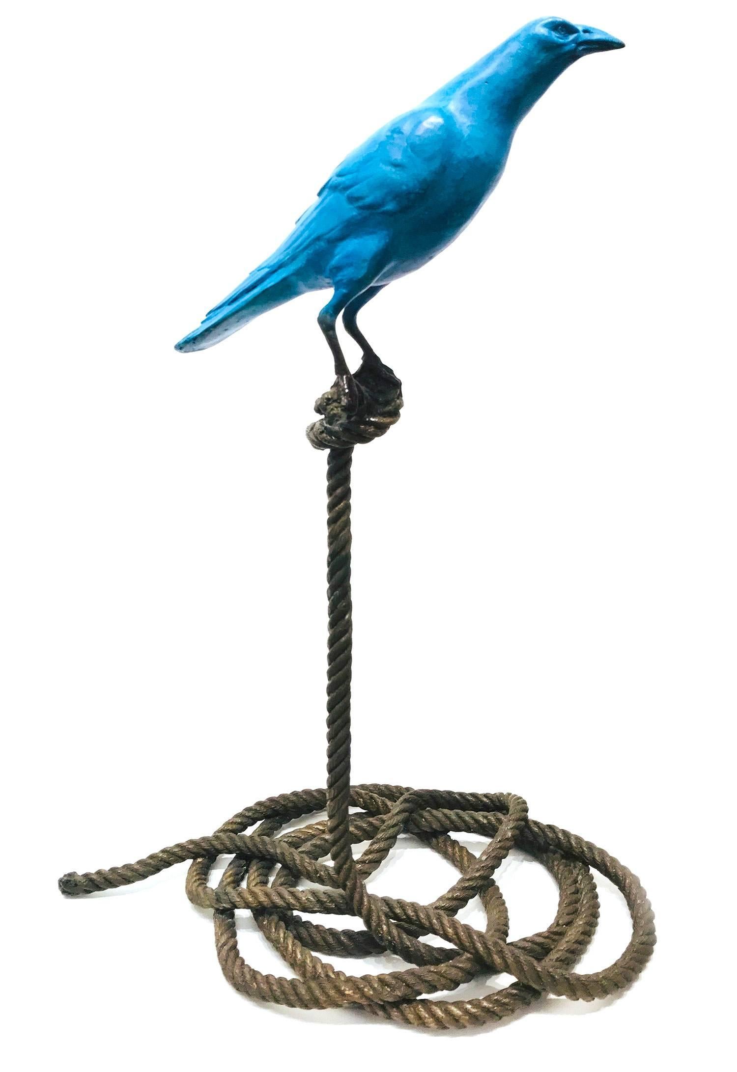 Gillie and Marc Schattner Abstract Sculpture - Sebastian, The Magpie on Rope