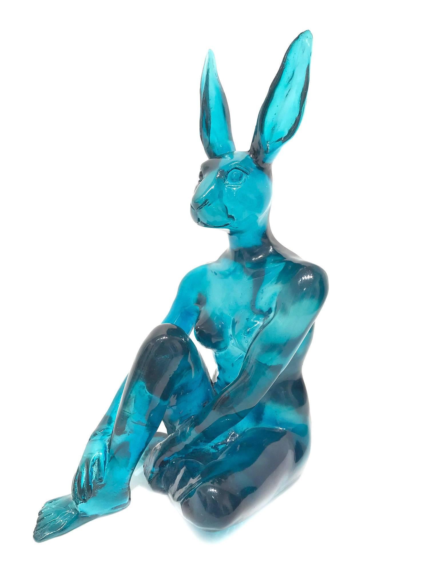 Gillie and Marc Schattner Abstract Sculpture - Mini Lolly Rabbitgirl (Blue)