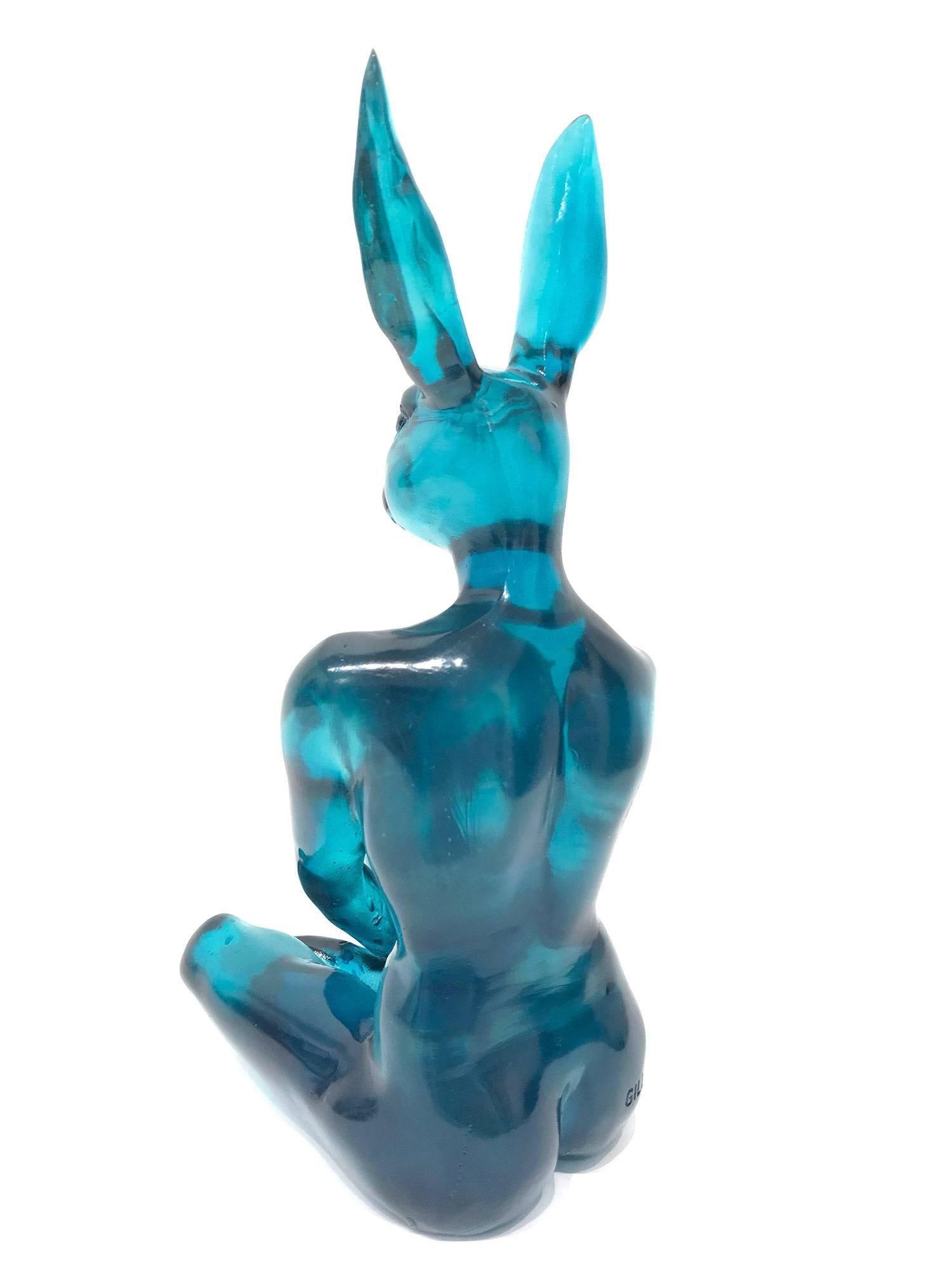 A whimsical yet very touching piece depicting the Rabbit from Gillie and Marc's iconic figures of the Dog/Bunny Human Hybrid, which has picked up much esteem across the globe. Here we find her sitting in a very sophisticated and comfortable
