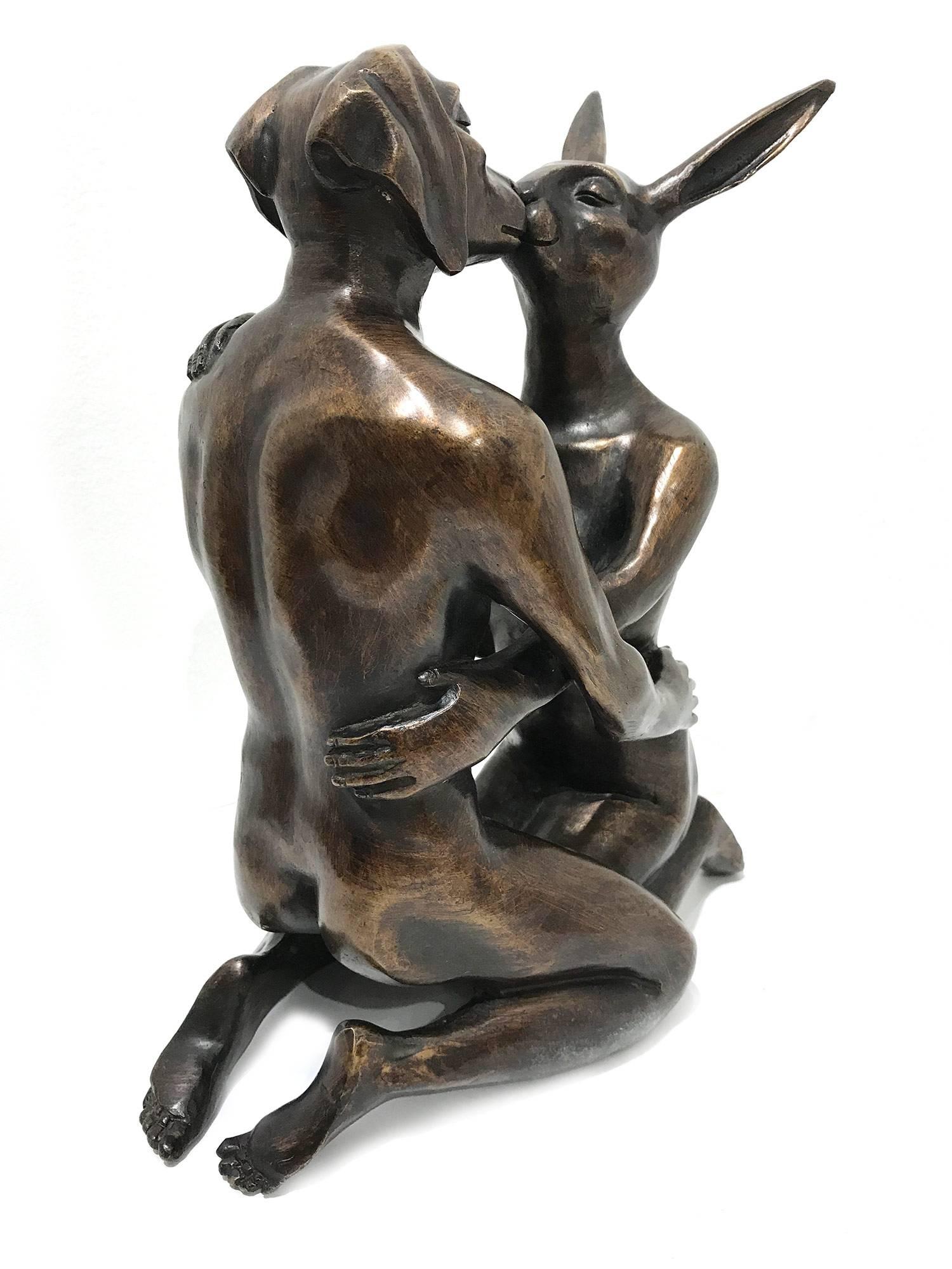 She Kissed Him Like It Was for the First Time - Pop Art Sculpture by Gillie and Marc Schattner