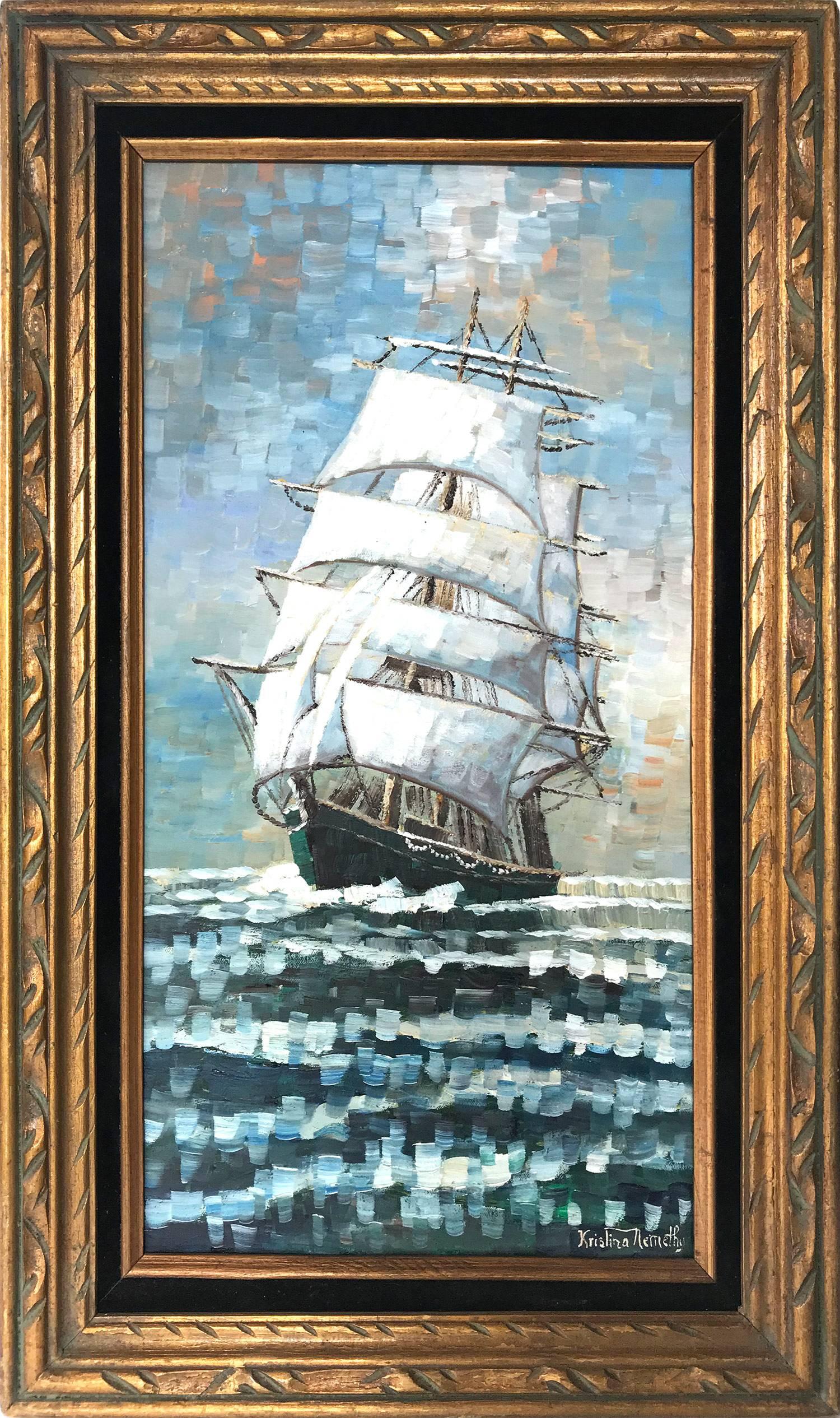 Kristina Nemethy Landscape Painting - American Clipper Ship