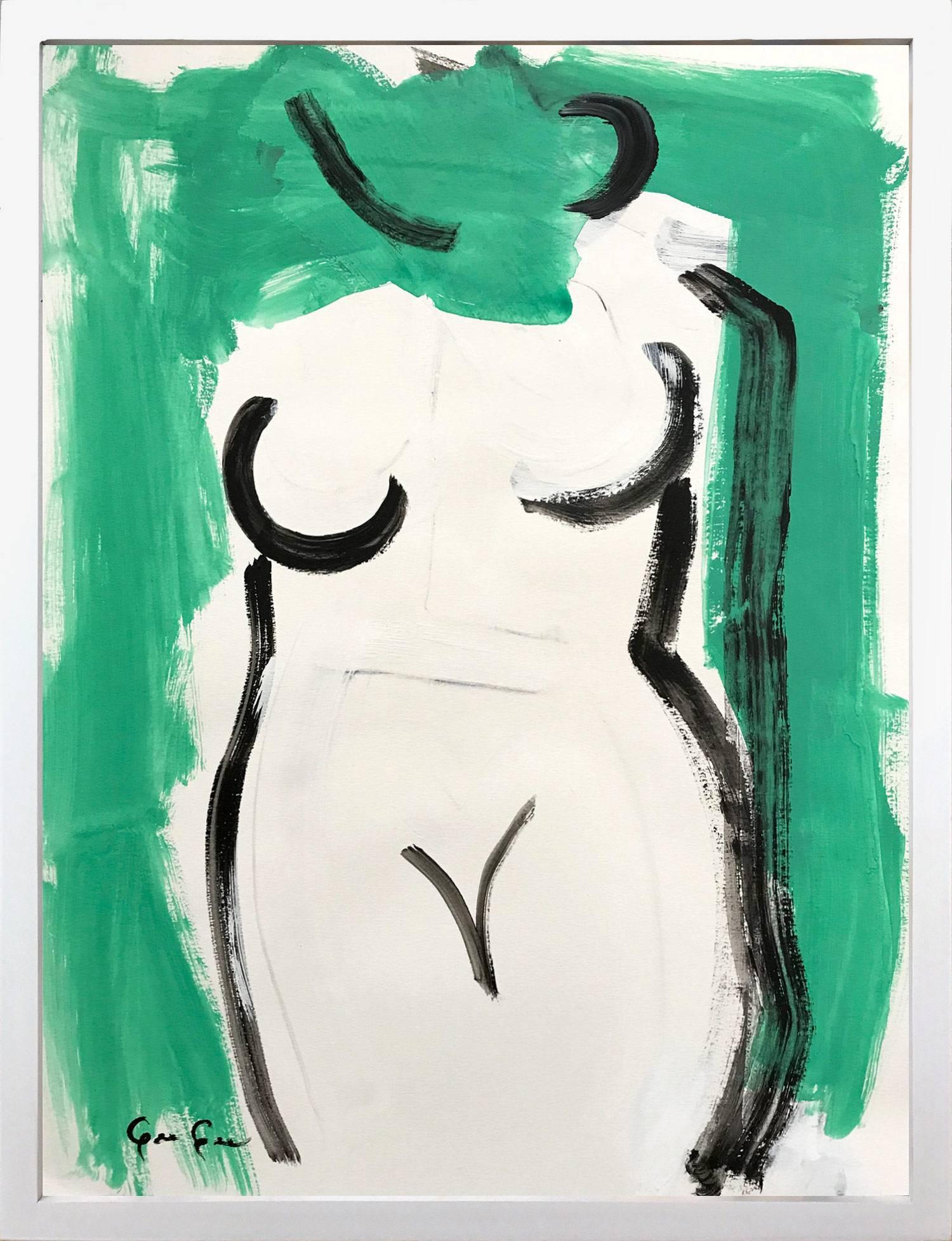 Gee Gee Collins Abstract Painting - Woman in Emerald