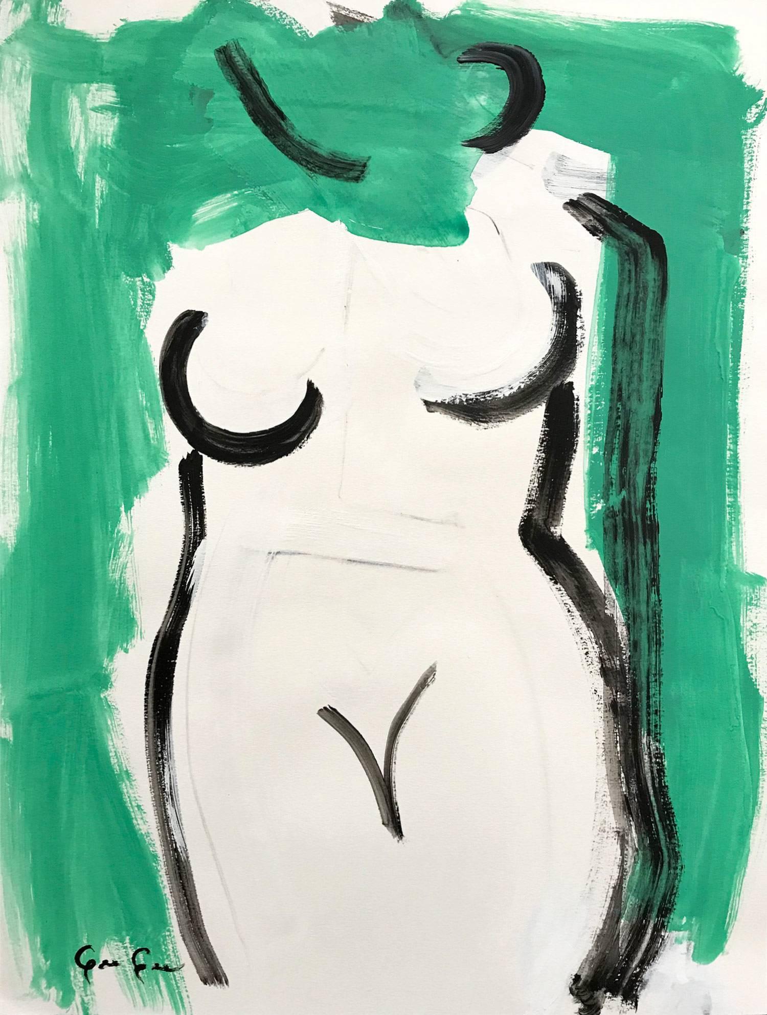 Woman in Emerald - Painting by Gee Gee Collins