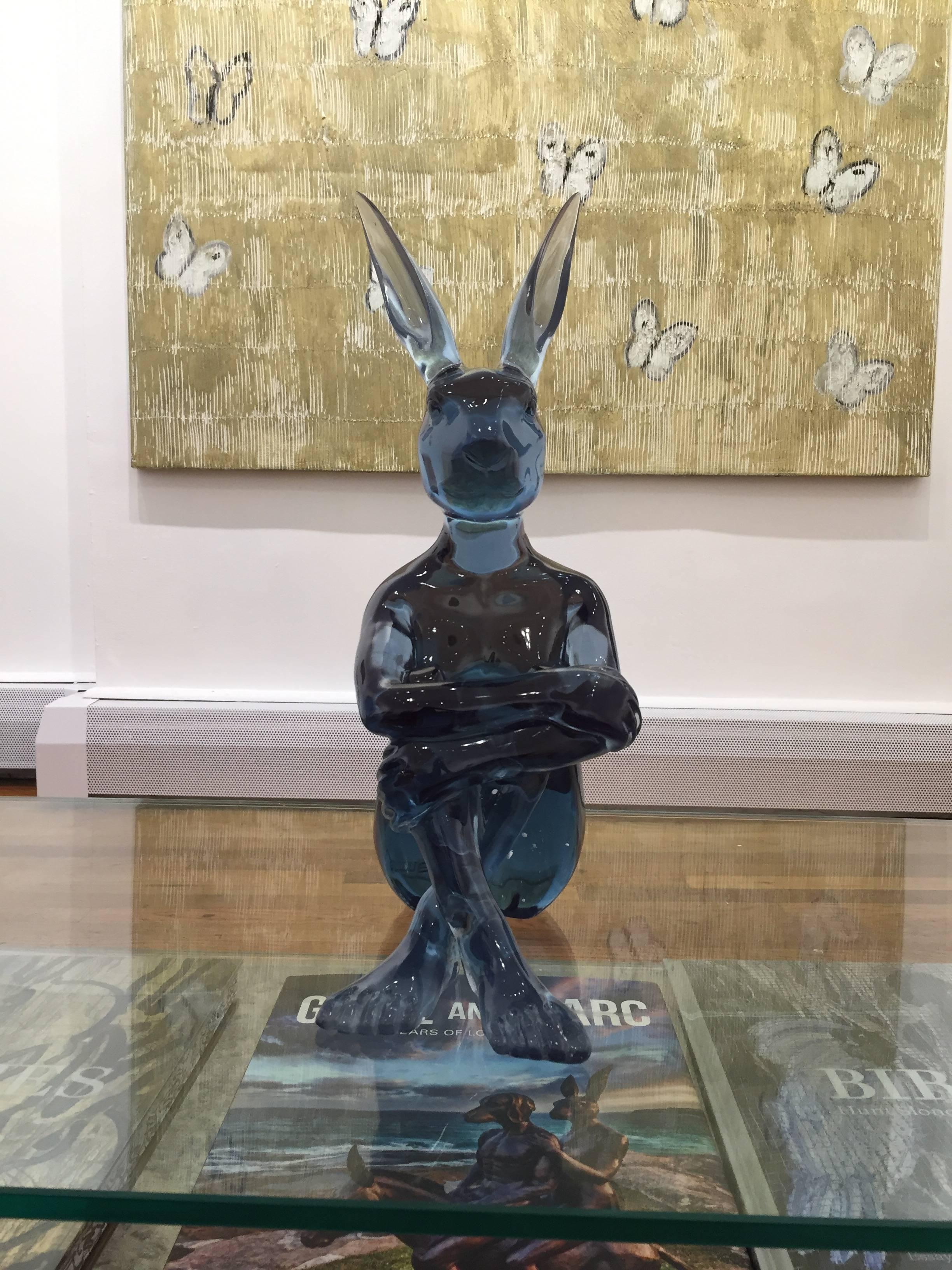 Lolly Rabbitgirl (Royal Blue) - Pop Art Sculpture by Gillie and Marc Schattner