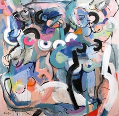 "Woman of Saturnia" Modernist Abstract Nudes Painting on Canvas