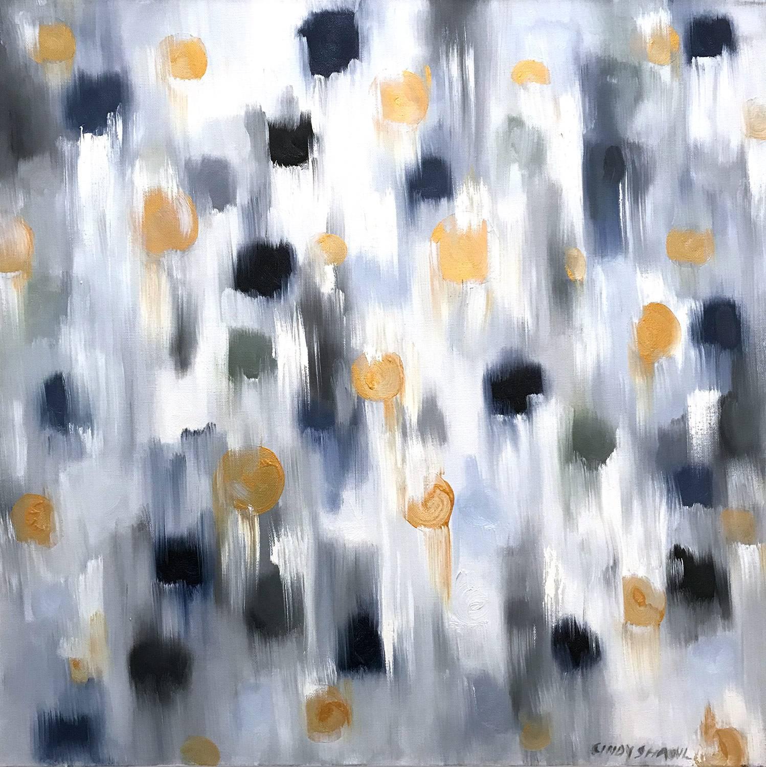 Cindy Shaoul Abstract Painting - Dripping Dots, Aspen 2