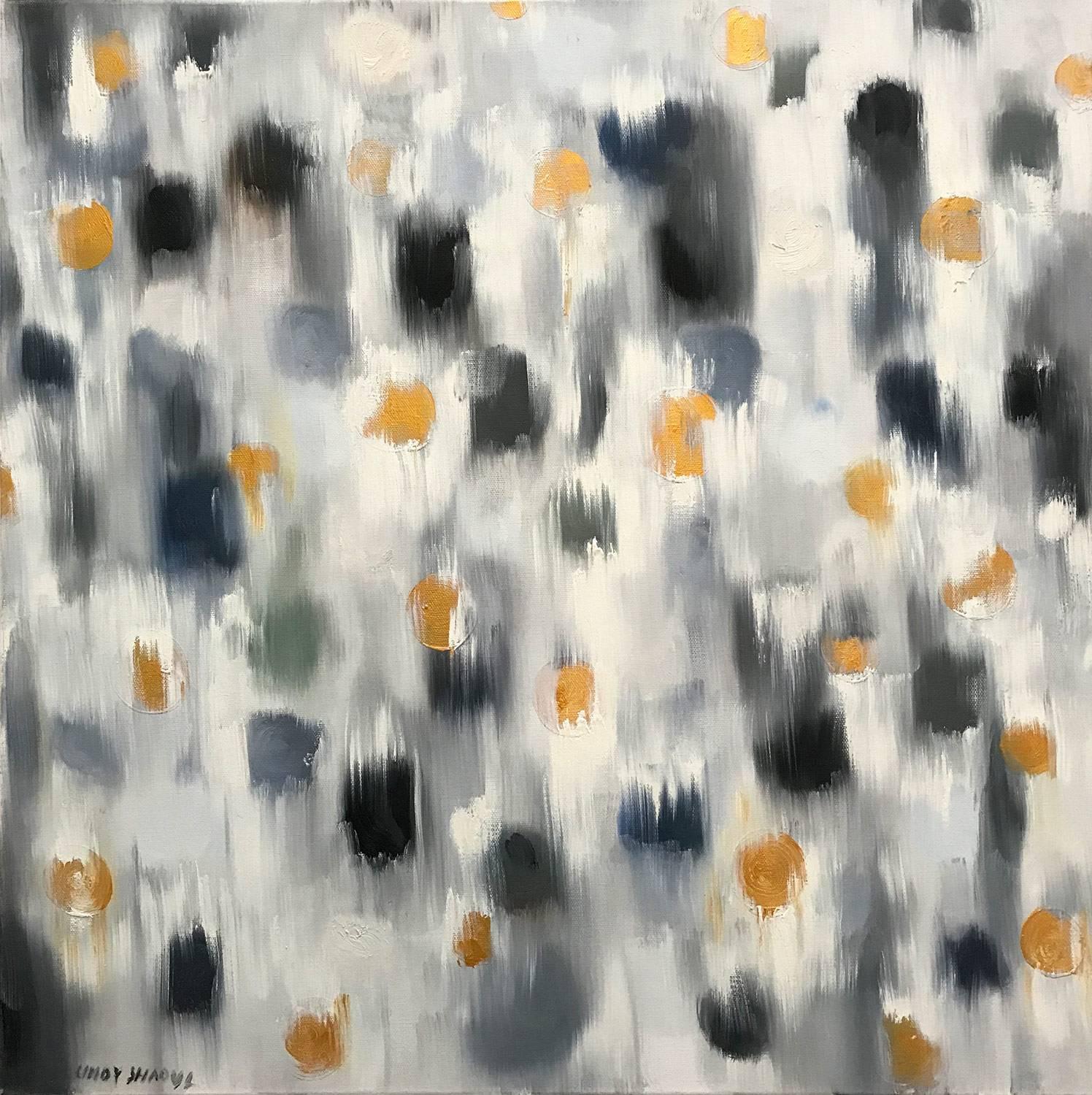 Cindy Shaoul Abstract Painting - Dripping Dots, Aspen 1