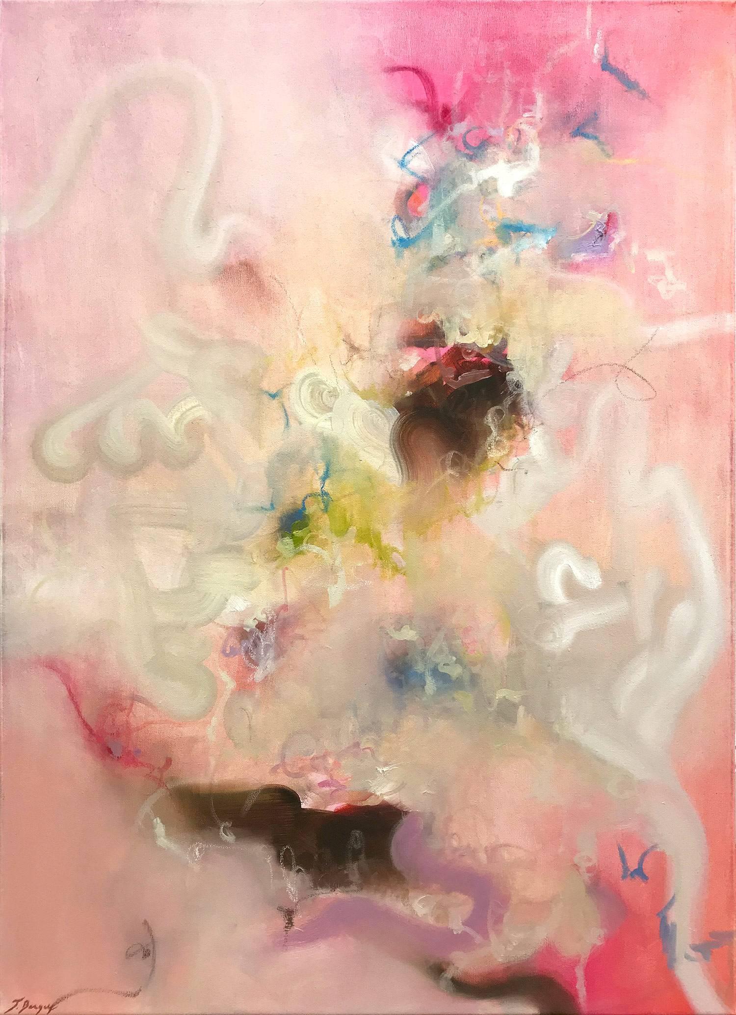 Tara Bergey Abstract Painting - "Transcendental" Contemporary Colorful Abstract Oil Painting on Gallery Canvas
