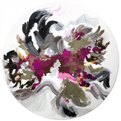 "La primera vez que te conocí #2" Pintura contemporánea fluida y colorida en técnica mixta