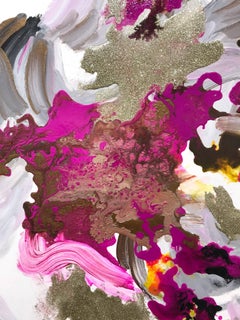 "La primera vez que te conocí #2" Pintura contemporánea fluida y colorida en técnica mixta