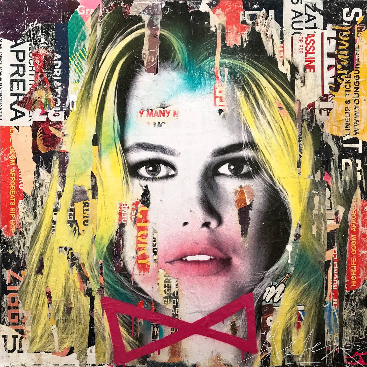 Gieler Abstract Painting - From Nothing to Nowhere (Claudia Schiffer)