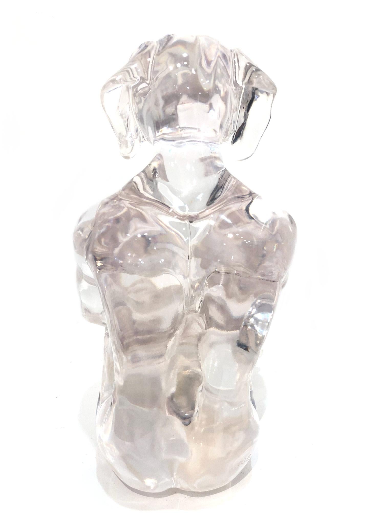 „Lolly Dogman (Clear)“ Pop-Art-Skulptur eines Daunenhundes aus klarem Polyresin im Angebot 2