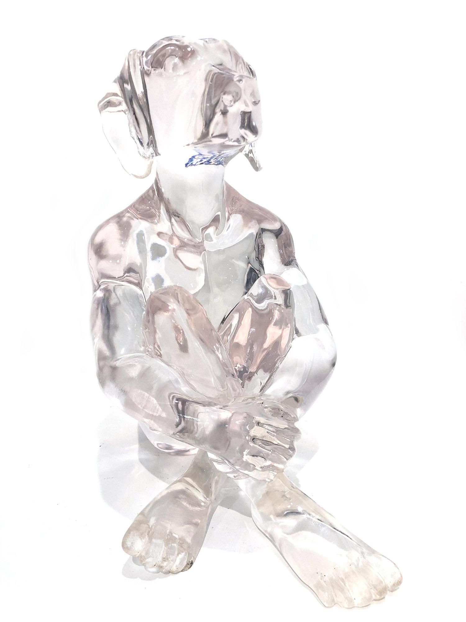 „Lolly Dogman (Clear)“ Pop-Art-Skulptur eines Daunenhundes aus klarem Polyresin im Angebot 7