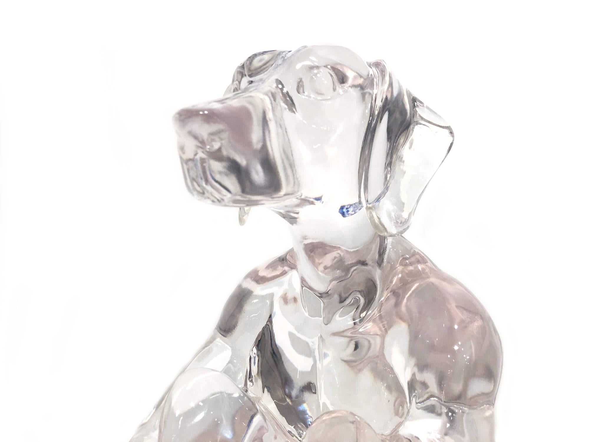 „Lolly Dogman (Clear)“ Pop-Art-Skulptur eines Daunenhundes aus klarem Polyresin im Angebot 10