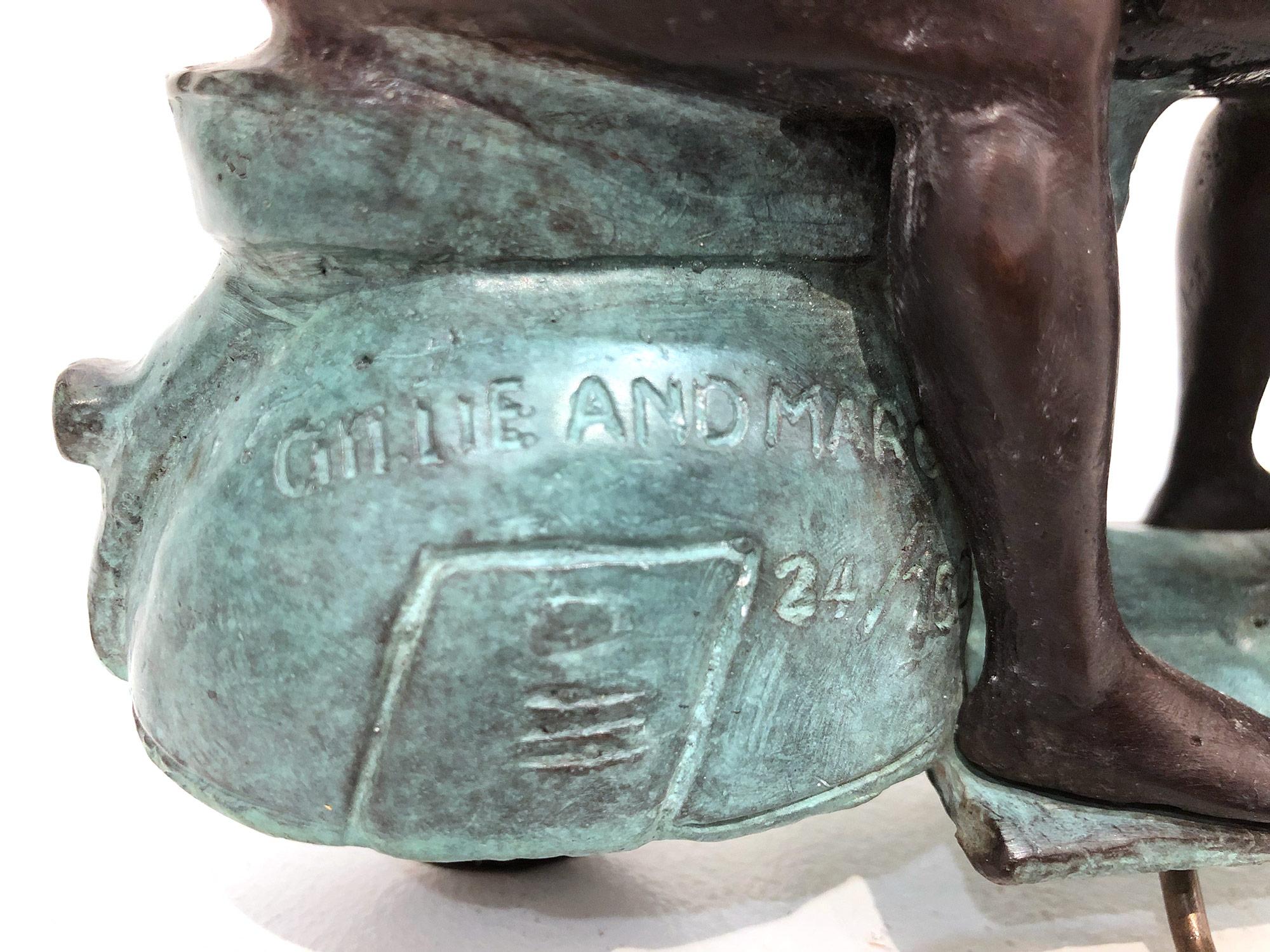 They were the Authentic Vespa Riders in Rome (Bronze with Green Patina) For Sale 10