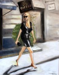 "The Dutch" Impressionistic Oil Painting on Canvas of Woman in Haute Couture