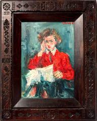 Young Girl Reading Newspaper