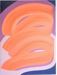 michelle weddle art STRIATION- Contemporary Abstract Expressionist - Pink, Coral, Purple, Blue