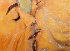 ARTIFICIAL KISS - Oil on Canvas Painting of a Man & Woman Kissing Under Plastic