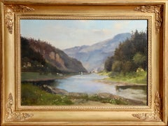Late 19th Century Saxon Switzerland Elbe Landscape Oil Painting, Niedergrund