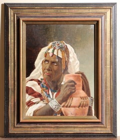 20th Century Orientalist Portrait of a North African Woman, Signed Rodrigo