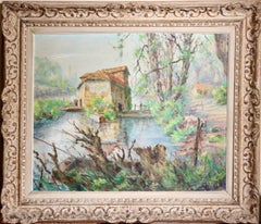 Der französische Postimpressionist der Mitte des Jahrhunderts, Roger Dupont, „Moulin de Rochereuil“