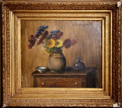 Óleo polaco de finales del siglo XIX con un bodegón floral, de Ludwik Bolesław Sroczyński (París)
