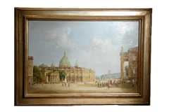 A mediados de siglo, Unter den Linden (Berlín), la catedral, paisaje urbano al óleo, Peter Götz Pallmann
