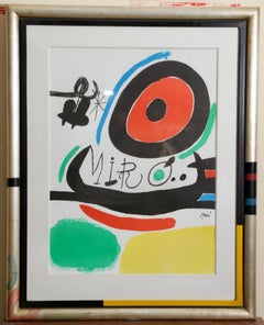 Vintage Joan Miró Framed Exhibition Art Print in Custom Painted Artist Frame