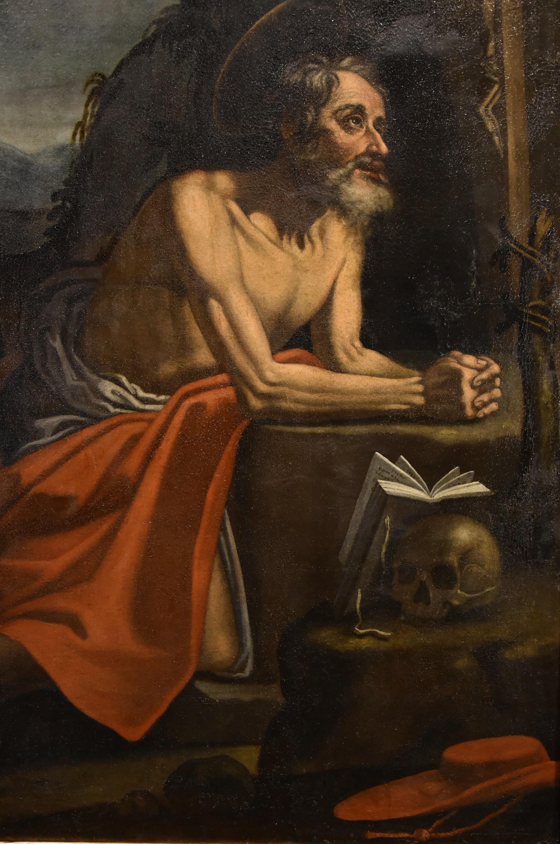 Saint Jerome De Somer Paint Oil on canvas 17th Century Old master Flemish Art For Sale 4