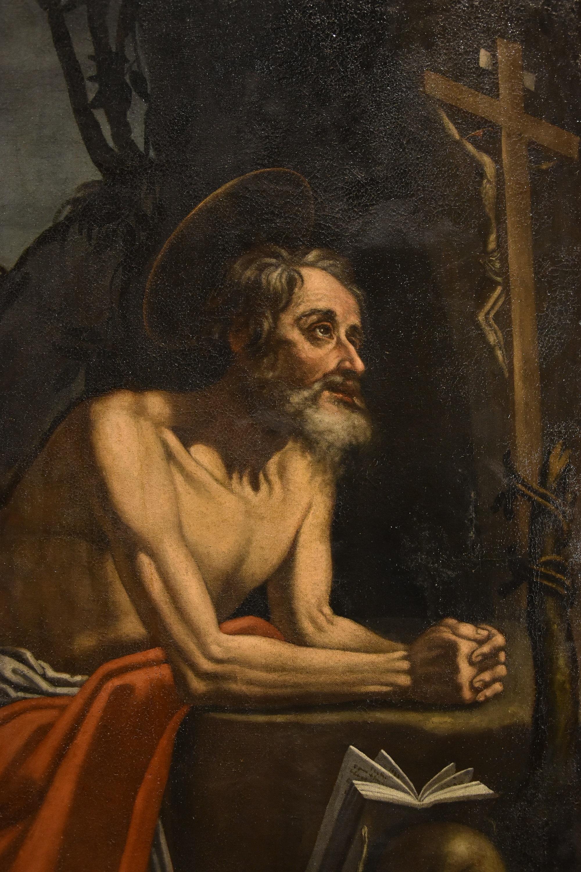 Saint Jerome De Somer Paint Oil on canvas 17th Century Old master Flemish Art For Sale 3
