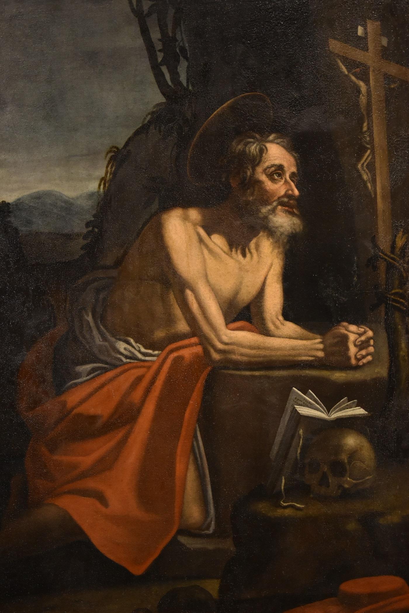 Saint Jerome De Somer Paint Oil on canvas 17th Century Old master Flemish Art For Sale 9