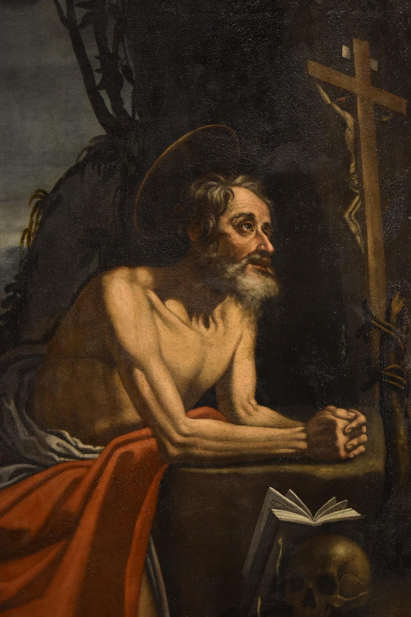 Saint Jerome De Somer Paint Oil on canvas 17th Century Old master Flemish Art For Sale 10