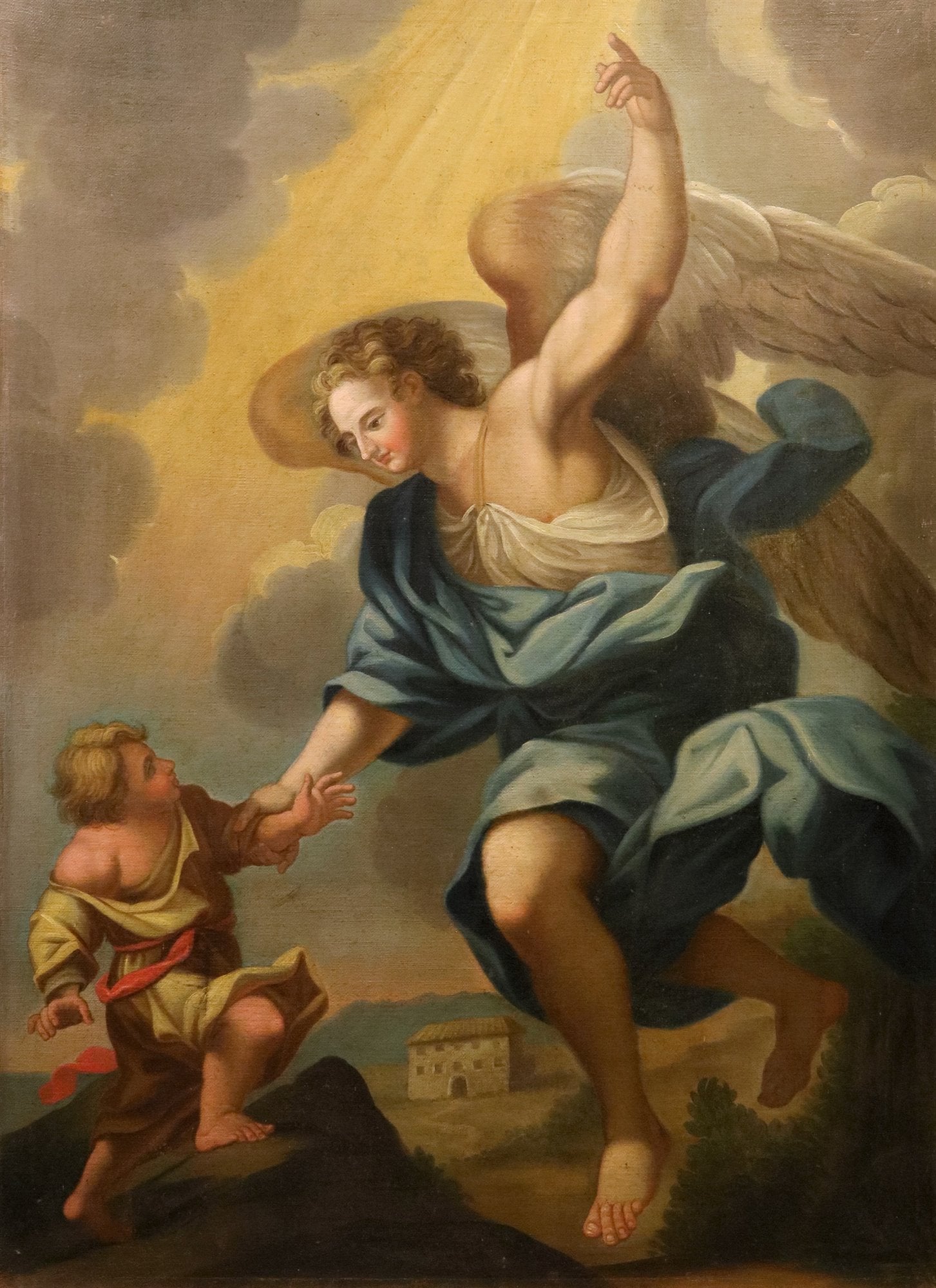 Guardian Angel Maratta 17/18th Century Oil o canvas Old master Religious Art