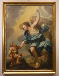 Guardian Angel Maratta 17/18th Century Oil o canvas Old master Religious Art