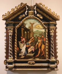 « Les bergers à l'adoration » de Pourbus, peinture à l'huile sur tabla, XVIe-XVIIe siècles, maître ancien