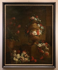 Still-life Flower Gambone Paint 18th Century Oil on canvas Old master Italy Art