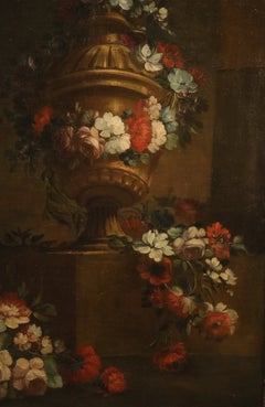 Still-life Flower Gambone Paint 18th Century Oil on canvas Old master Italy Art