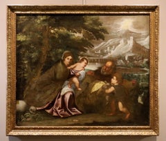 La Sainte Famille, tableau de Titien, XVIe-XVIIe siècle, huile sur toile, œuvre d'un maître ancien italien