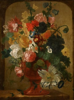Nature morte aux fleurs, Van Huysum, XVIIIe siècle, huile sur toile, maître flamand ancien