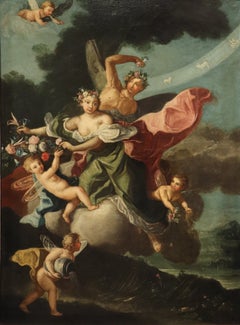 Flora Zephyr Amigoni Paint 18th Century Oil on canvas Old master Mythological
