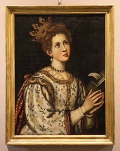 Saint Catherine Curradi Paint 17th Century Oil on canvas Old master Religious