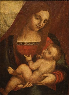 Madonna mit Kind, Leonardo, 16. Jahrhundert, Öl auf Leinwand, Alte Meister, Religiös