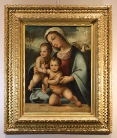 Madonna Beccafumi, Gemälde aus dem 16./17. Jahrhundert, Öl auf Leinwand, Alte Meister, Religiös, Italien