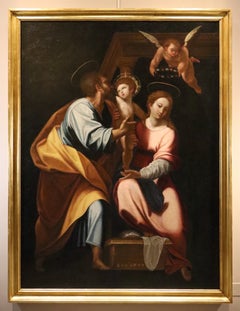 Holy Family Roncalli Paint 17th Century Oilon canvas Old masterRoman school