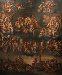 «El Juicio Final», de Miguel Ángel. Pintura del siglo XVII. Óleo sobre lienzo. Maestros antiguos. Arte italiano.