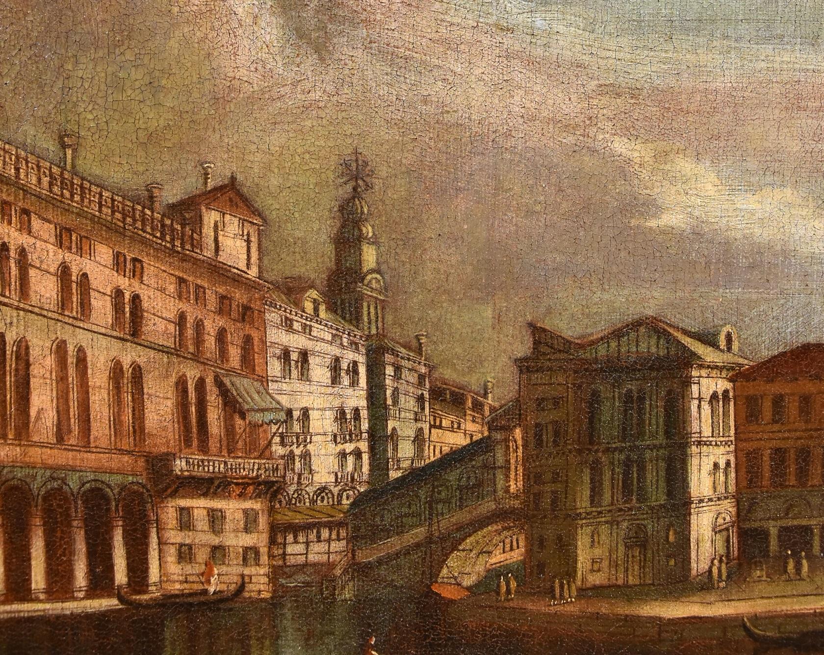 Tironi Venice Grand Canal Landscape Paint Oil on canvas Old master 18th Century 7